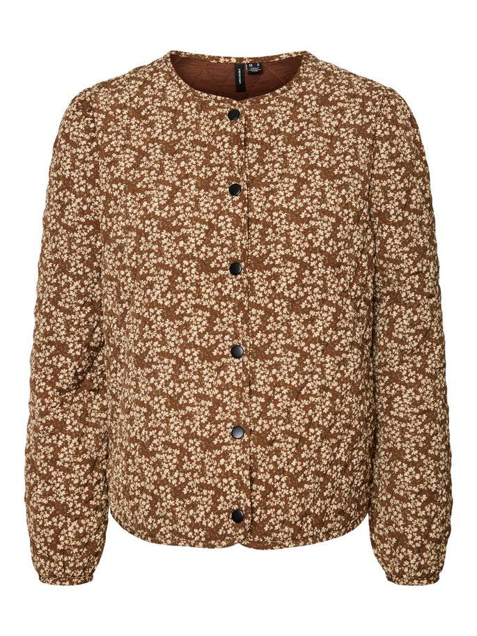 10254260 tobaccobrown 888311 001 productlarge Vero Moda vattert jakke bomber jacket blomstrete mønster